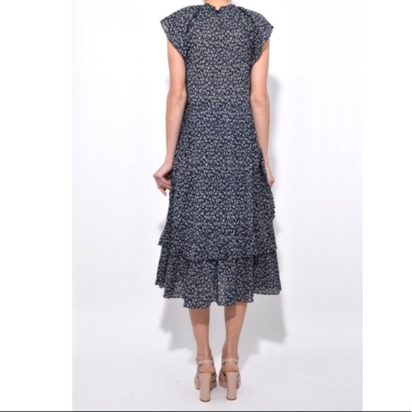 Ulla Johnson Blue Pattern Midi Dress - Picture 4 of 10